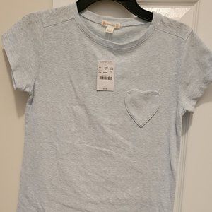 NWT short-sleeved crewcuts sz 12 girls short sleeve tee-shirt with heart pocket